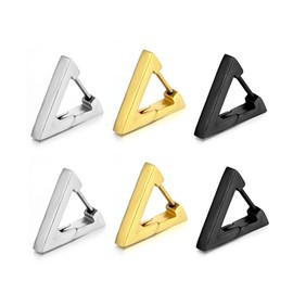 Krstudent 3 Pairs Titanium Steel Triangle Earrings for Men Women, Huggie Loop Hypoallergenic Cartilage Piercing Earrings Set