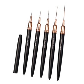 Solxion Nail Art Brushes, Extra Fine Brushes, Set of 5, 4, 8, 12, 20, 25mm, Nail Brush, Gel Nail Kit, Drawing Tools, Nail Supplies