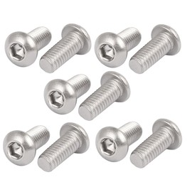 uxcell M6x14mm 316 Stainless Steel Button Head Hex Socket Cap Screw Bolt Fastener 10pcs