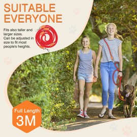 Getervb Dog Lead for Small Dogs Lightweight 3 m Adjustable Double Lead Nylon Lead Dog Robust and Bite Resistant