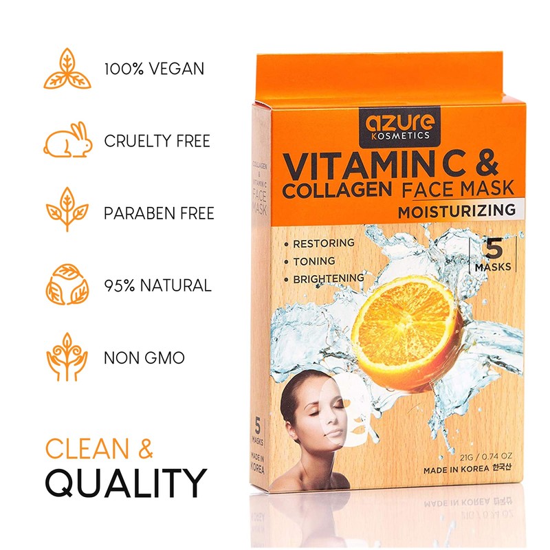 Azure Cosmetics Vitamin C & Collagen Face Mask - Dermatologist