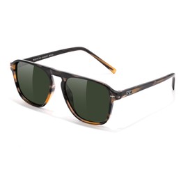FEISEDY Polarized Aviator Mens Sunglasses Square Modern Women Vintage Style Acetate Frame UV400 B0191 Tortoise/Green