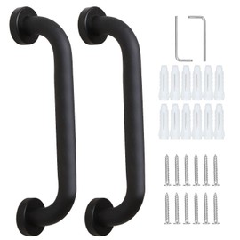 SENENQU 2 Pack Shower Grab Bar, 12 inch / 30cm Space Aluminum Bathroom Grab Rail Safety Handrail Support - Black