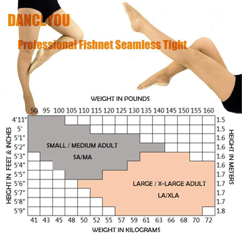 DANCEYOU Professional Fishnet Tights Latin Fishnet Dance Tights for Girls