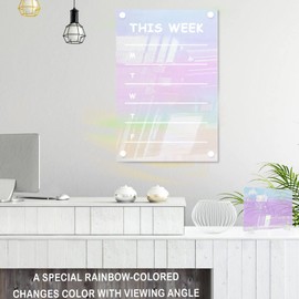 12X16 Inch Iridescent Acrylic Sheets - 2 Pack | Colored Acrylic Sheets for Laser Cutting, Art Projects, Signage, and Painting (300x400x2.8mm)