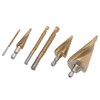 6Pcs/Set Spiral Grooved Step Drill Bit Hex Shank Stepped Drills