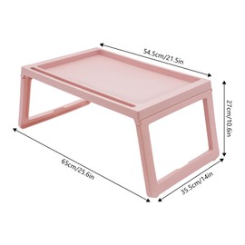 6 Pack Bed Tray Table Breakfast Trays Serving Tray, Bed Laptap Desk with Foldable Design, Tray Folding Table, Snack Table with Phone Slots for Eating, Sofa, Bed, Studying and Working (Pink)
