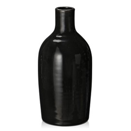 Black Ceramic Vase 23CM Tall, Vase for Flowers Oriental Style Flower Vase for Pampas Grass Dried Flowers Floral Vase for Home Decor Living Room Bookshelf Mantel Table Ornament