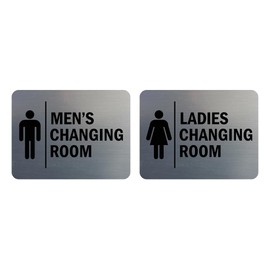 Signs ByLITA Classic Framed Men's Changing Room and Ladies Changing Room 1 Set (2 Pieces) (Brushed Silver) - Medium