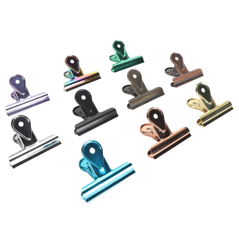 10PCS Colorful Metal Hinge Clips Multifunctional File Money Clamps for