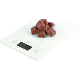 ECG White KV 117 Slim Kitchen Scales Glass
