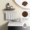 Danpoo Wall Mounted Paper Towel Holder with Natural Walnut Shelf,