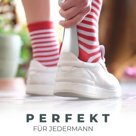 nico Schuhanzieher Schuhlöffel Anziehhilfe Metall mit Haken 15cm zum aufhängen