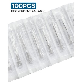 100Pcs 27Ga 1 Inch Needle with Cap for Lab Supplies, Refilling Ink, Measuring and Industrial, Individually Packed Accessories