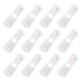 sourcing map 12Pcs Cord End Tips, Nylon Zipper Pull Cord Stopper Drawstrings Ends Cord Lock for Backpack Sneakers Jacket Shoes (19x13mm, White)