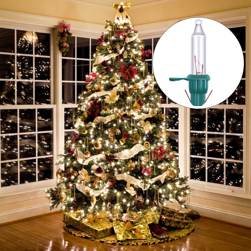 Ruisita Mini Christmas 2.5 Volt Replacement Light Bulbs with Base,