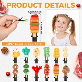 Luinabio 30 Pcs Bean Sprout Hair Clips Mixed Style Plant Hairpins Flower Plant Hair Clip Little Grass Barrette Butterfly Headwear Hair Accessories for Women Girl School Home Party (Bbq)