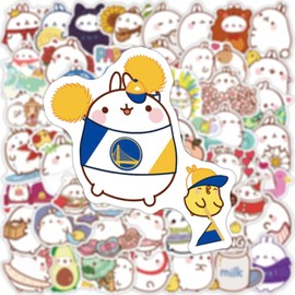 AUCEKO Molang Rabbit Sticker Pack Chubby Rabbit Sticker Set Waterproof Vinyl Sticker for Laptop Children Cars Motorcycle Bicycle Skateboard Luggage Suitcase Computer Sticker Graffiti Decal Pack of 50