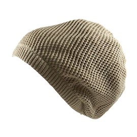 RW 100% Cotton Mesh Rasta Slouchy Beanie (Khaki)