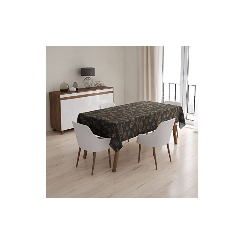 Xtremepads Whisky Pattern Pattern - Rectangle Oblong Linen Tablecloth, 60”