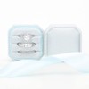 DesignSter Ring Box for Wedding Ceremony Square 3 Slots Velvet