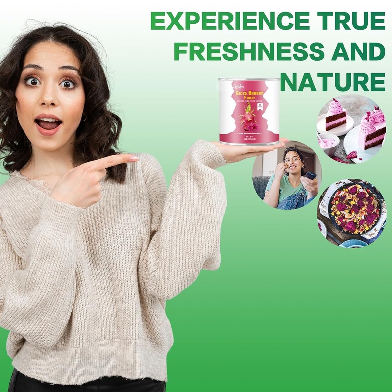Freeze Dried Dragon Fruit, Freeze Dried Fruit, 150G/5.3OZ No Sugar