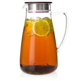 FORLIFE Flask Glass Jug Iced Tea Pitcher, 64 oz, Cranberry