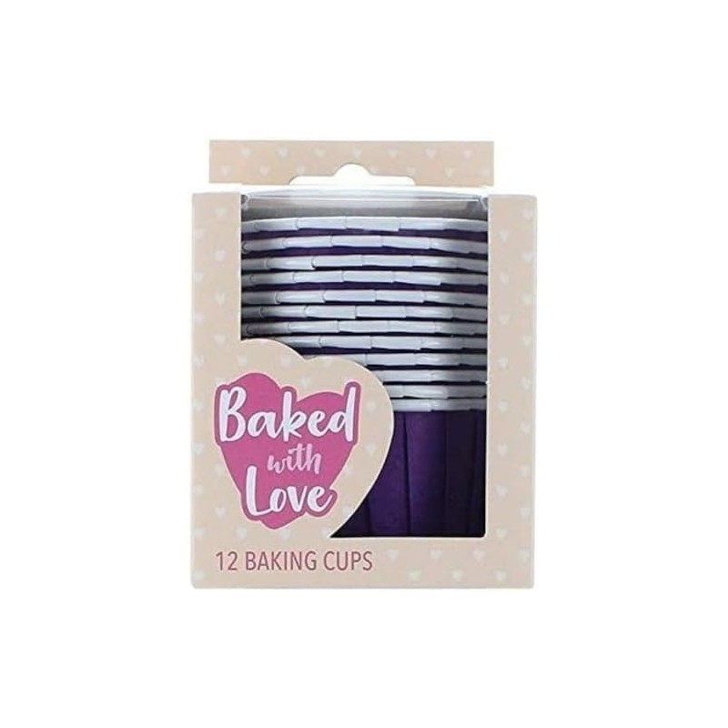 Baked with Love Purple Baking Cups, Cupcake Cases, Greaseproof Baking