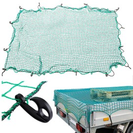Oungy Cargo Net, 2x3M/6.5x10FT Cargo Net for Van, Pickup Truck Cargo Netting with 15 Hooks, Green Cargo Net Heavy Duty Bungee Cargo Mesh Net for Car ATV Boat SUV Van Trailer