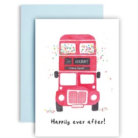 Wedding Congratulations Cards - Happily Ever After - Wedding Card - Wedding Bus - Wedding Cards - Wedding day cards - congratulations card - A5 Size 21cm by 14.8cm