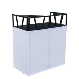 Strong Hold DJ Booth,DJ table,DJ Façade,Foldable,Quick Setup,Light Weight,with Corner Trays, with Carry Bag(SH-DB01) (Black)