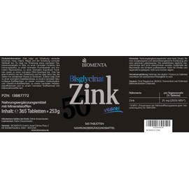 Zinc 50mg | Vegan | 365 Zinc Tray Pill Mind. 1 Year Treatment | 25 mg Zinc per ½ | Zinc High Dose