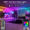 100Ft Neon Rope Lights,Flexible Led Rope Lights Control with App/Remote,Multiple