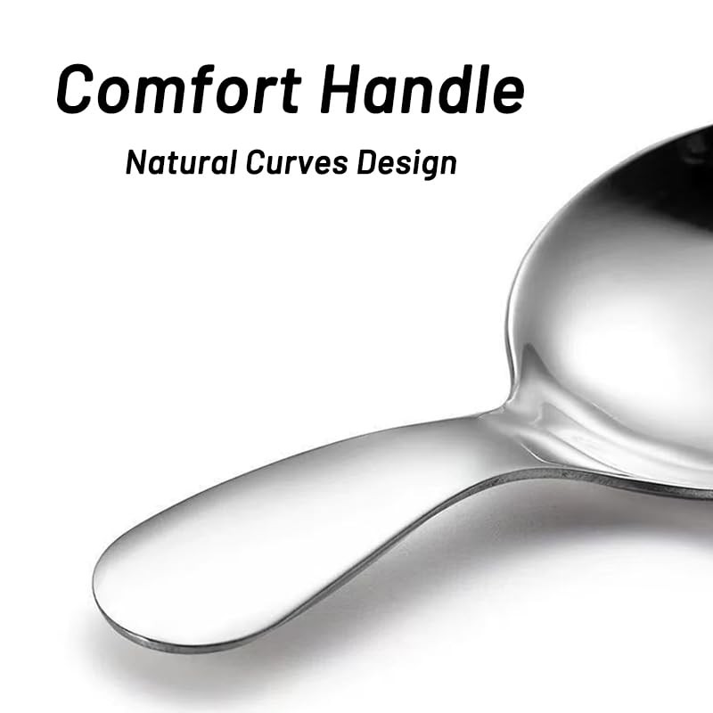 5 Pack Short Handle Scoops - Silver Mini Scoops for