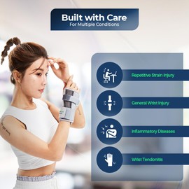 Healthcare World Palm Support Brace – Adjustable Wrist & Hand Compression Wrap for Carpal Tunnel, Arthritis, RSI, Sprains & Joint Pain – Lightweight, Breathable Wrist Stabilizer for Work & Sports