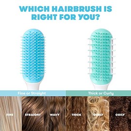 Frida Baby Detangling Hairbrush for Thick or Curly Hair, Toddler Hairbrush, Detangler Brush for Kids, Wide-Tooth Comb & Bristle Combo, Loosens Knots W