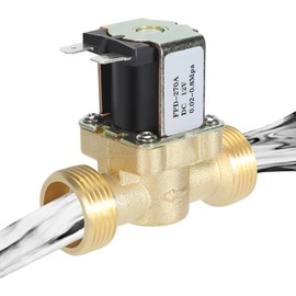 CYSFETENA DC 12V Solenoid Valve Pressure Switch, 300mA Normally Closed Brass Electric Valve Controller, 0.02MPa~0.8MPa Electric Regulating Valve with G3/4 Thread for Pipe