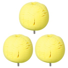 HARFINGTON 3pcs Ball Buffing Polishing Pads 4 Inch Heavy Cut Sponge Car Wheel Polishers Detail Polisher Tool with 1/4" Dia Shank for Automotive Car Metal Plastic Ceramic, Yellow