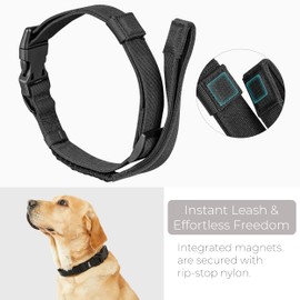 TUG Grab Collar | Integrated Traffic Leash Magnetically Attached for Quick Control (Large/Black)
