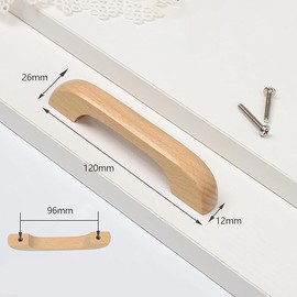 10 Pieces Wooden Drawer Pulls Wooden Handles Wood Cabinet Pulls Unfinished Knobs Pulls Handles with Screws Wood Handles for Drawers Dresser Wardrobe