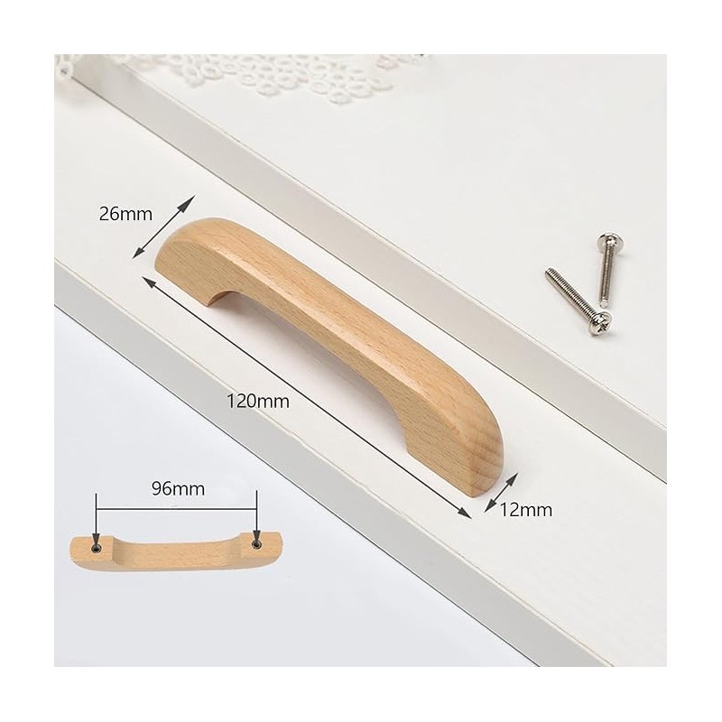 10 Pieces Wooden Drawer Pulls Wooden Handles Wood Cabinet Pulls