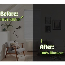 FHSBLINDS 100% Blackout PVC Light Blockers for Window Shades and Blinds - Block Along The Sides of Blackout Blinds Great for Bedroom Nursery, Blocking Strips (White, 58.5", 2pcs)