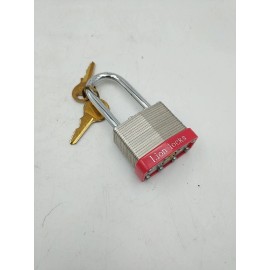 Lion Locks New Lot of 4, Lion Locks Padlock, Keyed Alike, 40mm Wide, 2" Shackle, Gold Key