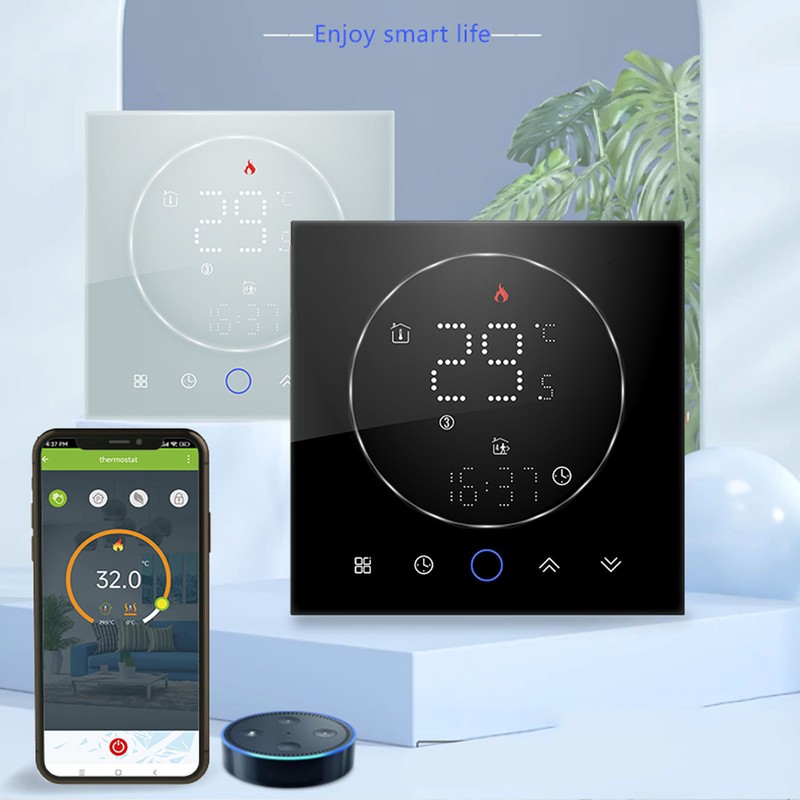 Smart Thermostat LED Screen Water Heating Control 13mm Recessed Wireless