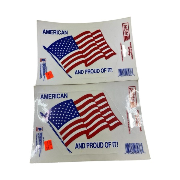 Presto Flag Car Decal Static Cling Window American Proud Of