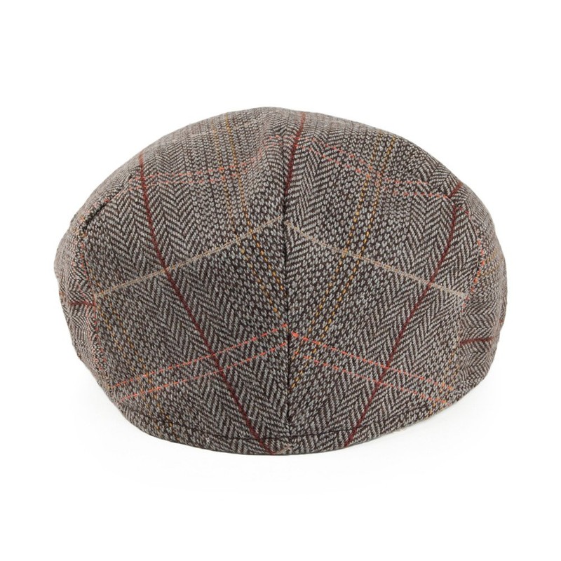 Jaxon & James Tweed Flat Cap - Brown-Grey X-Large