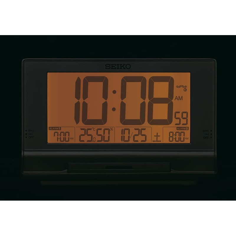 Seiko Clock SQ322S Digital Alarm Clock Radio Silver Metallic 4.0