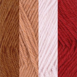 JubileeYarn Woolly Alpaca Yarn - 50g/Skein Fine Australian Alpaca Merino Wool - Shades of Red - 4 Skeins