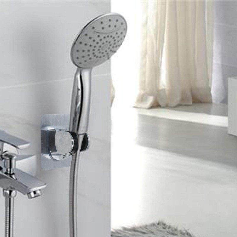 Strong Adhesive Chrome Shower Head Holder Adjustable Shower Wand Holder,Handheld