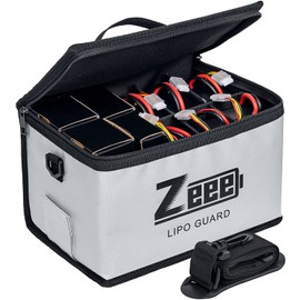 Zeee Lipo Fireproof Safe Bag - Large Capacity Storage Guard Pouch for Charging - 10 Cell Adjustable (10.6x6.7x6.7in)